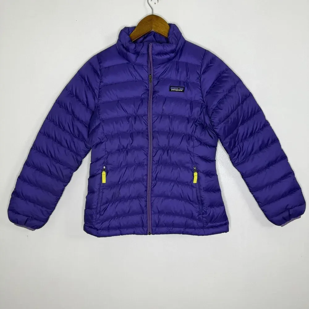 Patagonia Jacket Girls Large 12 Purple Down Sweater Puffer Lightweight
